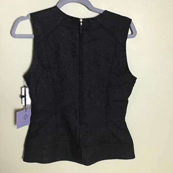 Vera Wang Lavender Label Wool & Silk Blend Sleeveless Beaded Top  Sz. 6 NWT - Picture 3 of 10